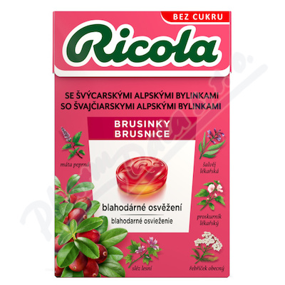 RICOLA Brusinky-Cranberry 40g bez cukru