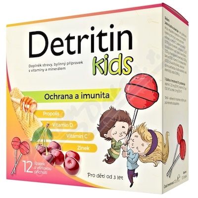 Detritin Kids lízátka na imun.višeň 12ks