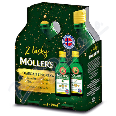 Mollers Omega 3 D+ dárkové balení 2x 250
